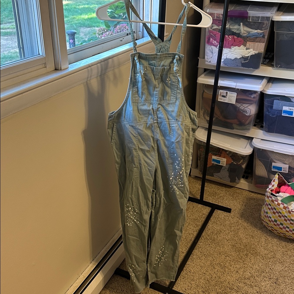 Aerie Light Blue Overalls with White Details - Picture 2 of 9